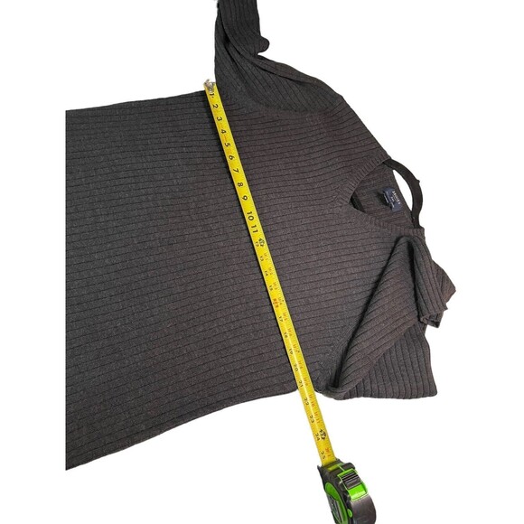 BROOKS 346 Fine Italian Merino Wool V-neck Pullover Sweater, Gray Size Large - Picture 7 of 9